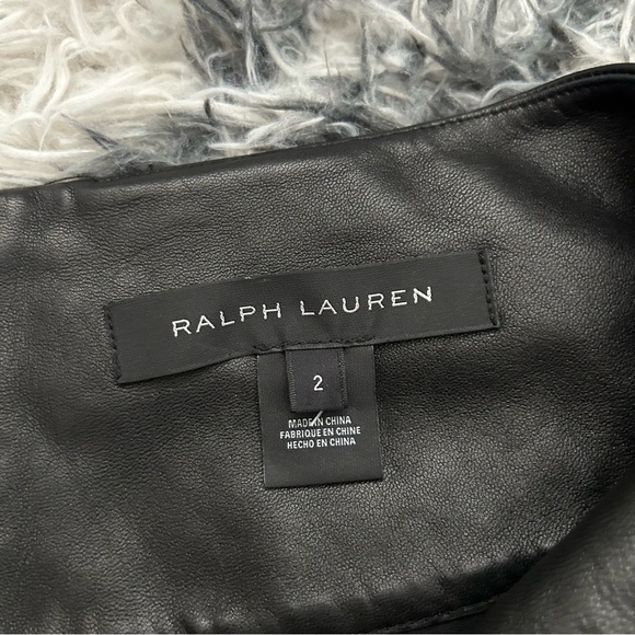 Ralph Lauren Black Label  A-Line Mesh and Leather Skirt - Picture 6 of 9